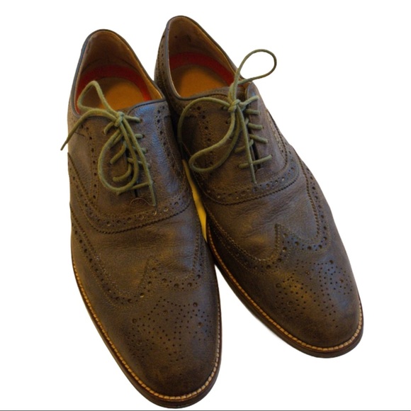 Cole Haan Men Size 10.5 M Gray Wingtip Shoes - Picture 1 of 7